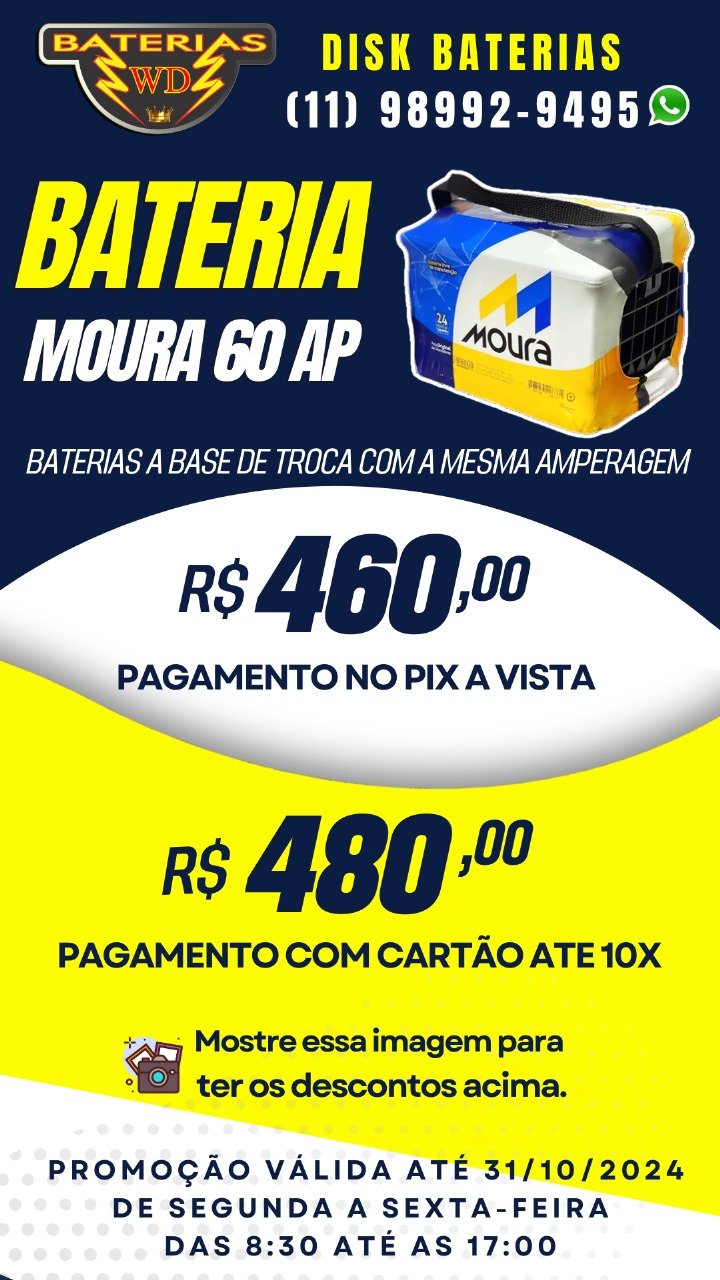 Bateria Moura com Promoção SP